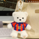 ⚽ Mini Soccer Teddy Bear Plush Keychain – Cute 15cm Plushie Bag Charm with Removable National Jersey No. 10 | Perfect Football Fan Gift