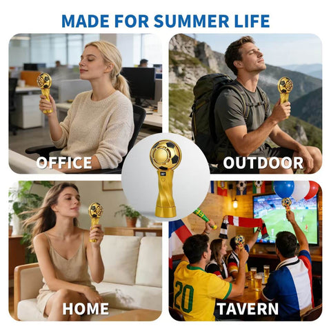 🏆 2026 World Cup Edition Trophy &amp; Football High-Speed Handheld Fan
