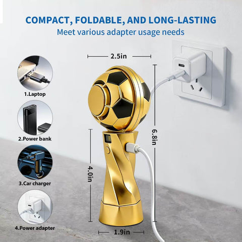 🏆 2026 World Cup Edition Trophy &amp; Football High-Speed Handheld Fan