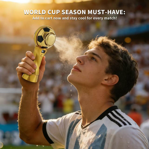 🏆 2026 World Cup Edition Trophy &amp; Football High-Speed Handheld Fan