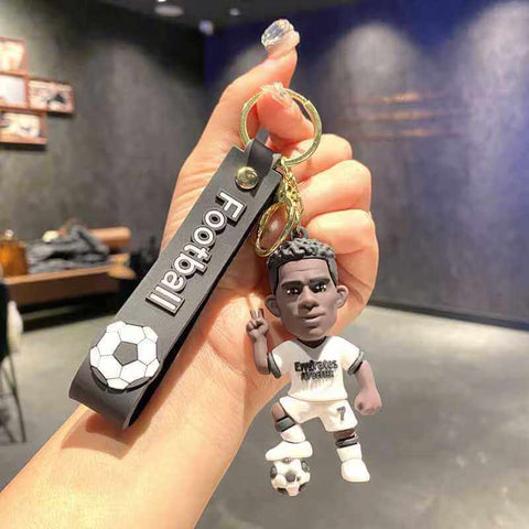 ⚽ 3D Cartoon Football Star Collectible Keychain &amp; Bag Pendant