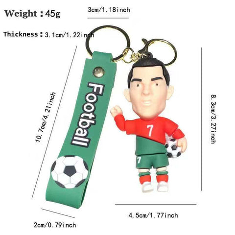 ⚽ 3D Cartoon Football Star Collectible Keychain &amp; Bag Pendant