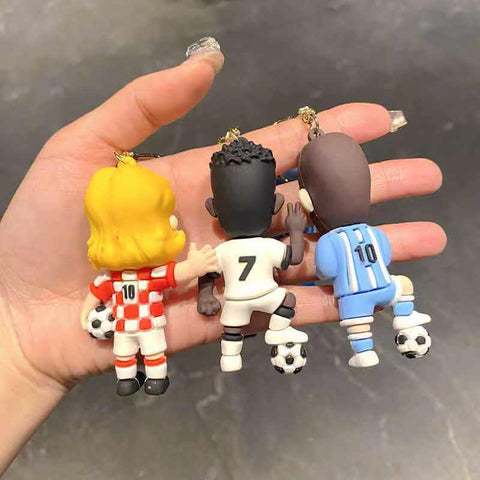 ⚽ 3D Cartoon Football Star Collectible Keychain &amp; Bag Pendant