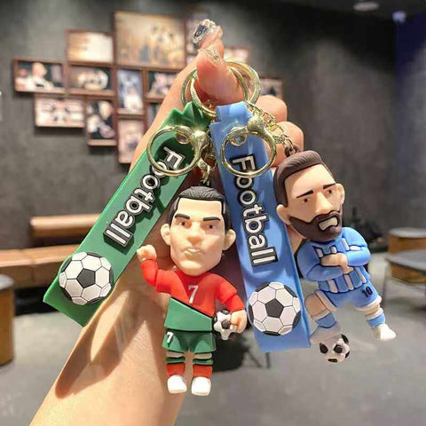 ⚽ 3D Cartoon Football Star Collectible Keychain &amp; Bag Pendant