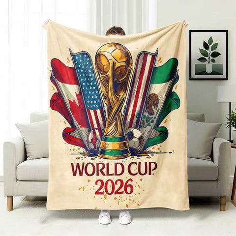 ⚽ Premium World Football Flannel Blanket – Ultra-Soft Fleece Throw Blanket for Match Days, Sofa & Custom Designs | Perfect Fan Gift & Stadium Companion