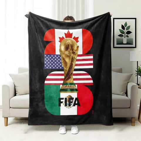 ⚽ Premium World Football Flannel Blanket – Ultra-Soft Fleece Throw Blanket for Match Days, Sofa & Custom Designs | Perfect Fan Gift & Stadium Companion