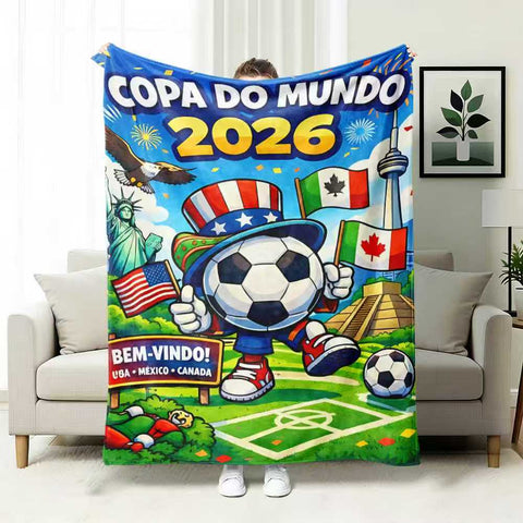 ⚽ Premium World Football Flannel Blanket – Ultra-Soft Fleece Throw Blanket for Match Days, Sofa & Custom Designs | Perfect Fan Gift & Stadium Companion