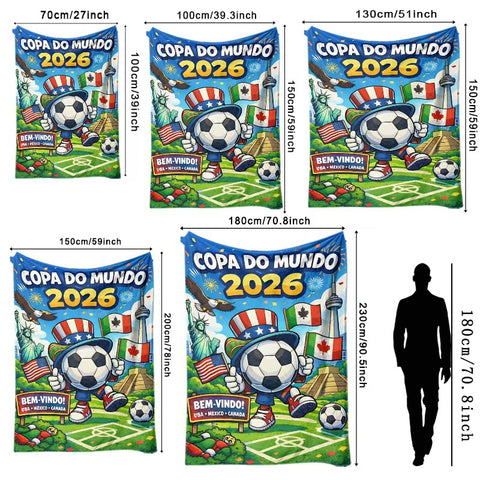 ⚽ Premium World Football Flannel Blanket – Ultra-Soft Fleece Throw Blanket for Match Days, Sofa & Custom Designs | Perfect Fan Gift & Stadium Companion
