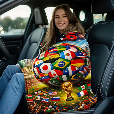 ⚽ Premium World Football Flannel Blanket – Ultra-Soft Fleece Throw Blanket for Match Days, Sofa & Custom Designs | Perfect Fan Gift & Stadium Companion