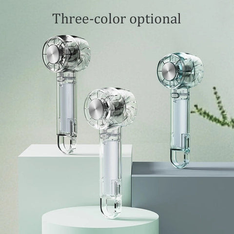 Ice Cooling Transparent Handheld Fan USB Rechargeable Portable Mini Fan