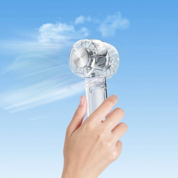 Ice Cooling Transparent Handheld Fan USB Rechargeable Portable Mini Fan